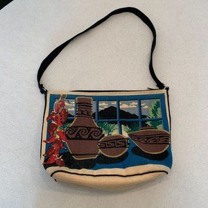 El Paso Saddle Blanket Co Large 100% Cotton Southwestern Vase Tote Bag